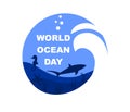 World ocean day under the sea vector illustration