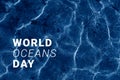 World Oceans day. Abstract pattern of ocean water caustic texture Royalty Free Stock Photo