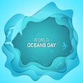 World Oceans Day background. Environment International