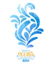 World Oceans Day. The celebration dedicated to help protect, and conserve the worldÃ¢â¬â¢s oceans. Abstract pattern hand drawn