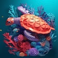 World oceans day concept. Generative Ai