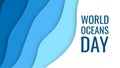 World oceans day concept in paper cut style Royalty Free Stock Photo