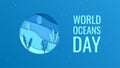 World oceans day concept in paper cut style Royalty Free Stock Photo