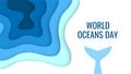 World oceans day concept in paper cut style Royalty Free Stock Photo