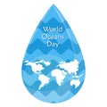 World oceans day drop Royalty Free Stock Photo