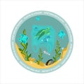 World oceans day, World Environment Day, Earth day, World Maritime Day concept vector illustration Royalty Free Stock Photo