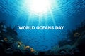 World Oceans Day greeting card Generative AI