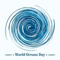 World oceans day swirl Royalty Free Stock Photo