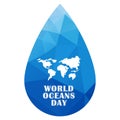 World oceans day triangle drop Royalty Free Stock Photo