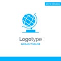 World, Office, Globe, Web Blue Business Logo Template