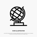 World, Office, Globe, Web Vector Line Icon