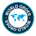 world order stamp on white