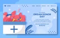 World Organ Donation Day Social Media Landing Page Cartoon Hand Drawn Background Illustration