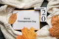 World Osteoporosis Day of autumn month calendar october