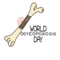 World Osteoporosis Day, Schematic representation of the bone, the internal structure of the bone with a healthy area and a