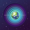 World Ozone Day with Earth and Ozone Layers