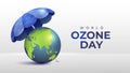 World Ozone Day with Earth and Umbrella Illustration Royalty Free Stock Photo