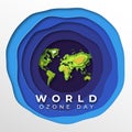 World Ozone Day in Papercut Style Royalty Free Stock Photo