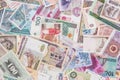 World paper money as background. close up Royalty Free Stock Photo