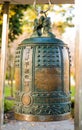 World peace bell, botanic garden, Christchurch. Royalty Free Stock Photo