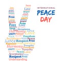 World Peace Day design of hand sign for freedom Royalty Free Stock Photo