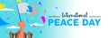 World Peace Day people parade social media banner Royalty Free Stock Photo