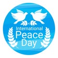 World Peace Day Poster White Dove Bird Couple Symbol Royalty Free Stock Photo