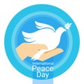 World Peace Day Poster White Dove On Palm