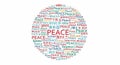 World Peace in Multiple Languages: Word Cloud Royalty Free Stock Photo