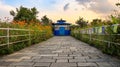 Garden at World Peace Pagoda in Pokhara, Nepal Royalty Free Stock Photo