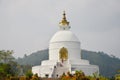 World Peace Pagoda of Pokhara in Annapurna Valley Nepal