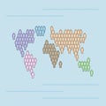 World People Icon Map. Stylized Vector Silhouette. World Population