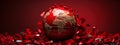 World in Permacrisis Broken Globe on Red Background Royalty Free Stock Photo