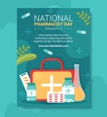 World Pharmacists Day Poster Flat Cartoon Hand Drawn Templates Illustration