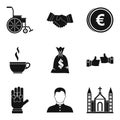 World philanthropy icons set, simple style