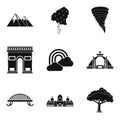 World picture icons set, simple style