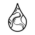 World planet earth drop water icon Royalty Free Stock Photo