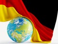 World planet Germany with german flag 3d-illustration. elements Royalty Free Stock Photo