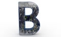 World plated letter B background paper, 3d rendering
