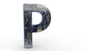 World plated letter P background paper, 3d rendering