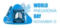World Pneumonia Day concept of helath care in 12th November.