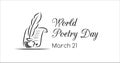 World poetry day greeting banner. Facebook size