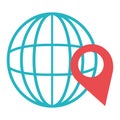 World pointer location service delivery isolated icon design