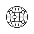 World points location, icon in line design. World, points, location, global, map, position, coordinates on white
