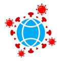 World polio day illustration. virus with globe illustration Royalty Free Stock Photo