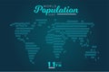 World Population Day, blue map background, poster, vector illustration Royalty Free Stock Photo