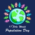 World population day concept. people holding hands together around the world. Royalty Free Stock Photo