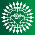 World Population Day concept with people icons over green background Royalty Free Stock Photo