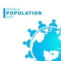 World Population Day, Earth globe, poster, template for web, vector illustration Royalty Free Stock Photo
