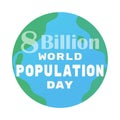 World population day 8 billion background vector illustration